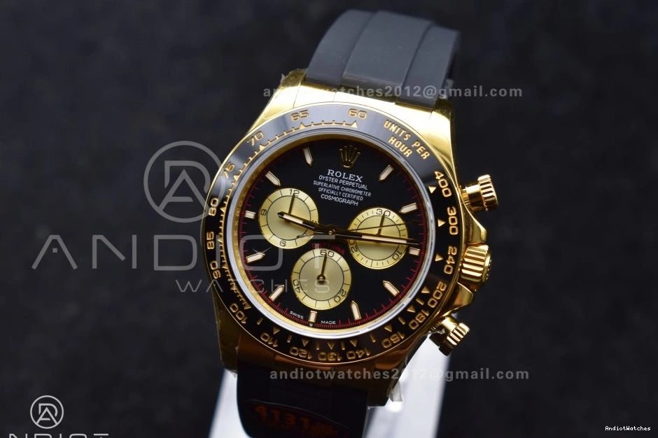 Dial V6 Sophisticated YG on QF 1:1 Black 126518 807 Edition Daytona (Weighted) Best Strap SH4131 Oysterflex 0414